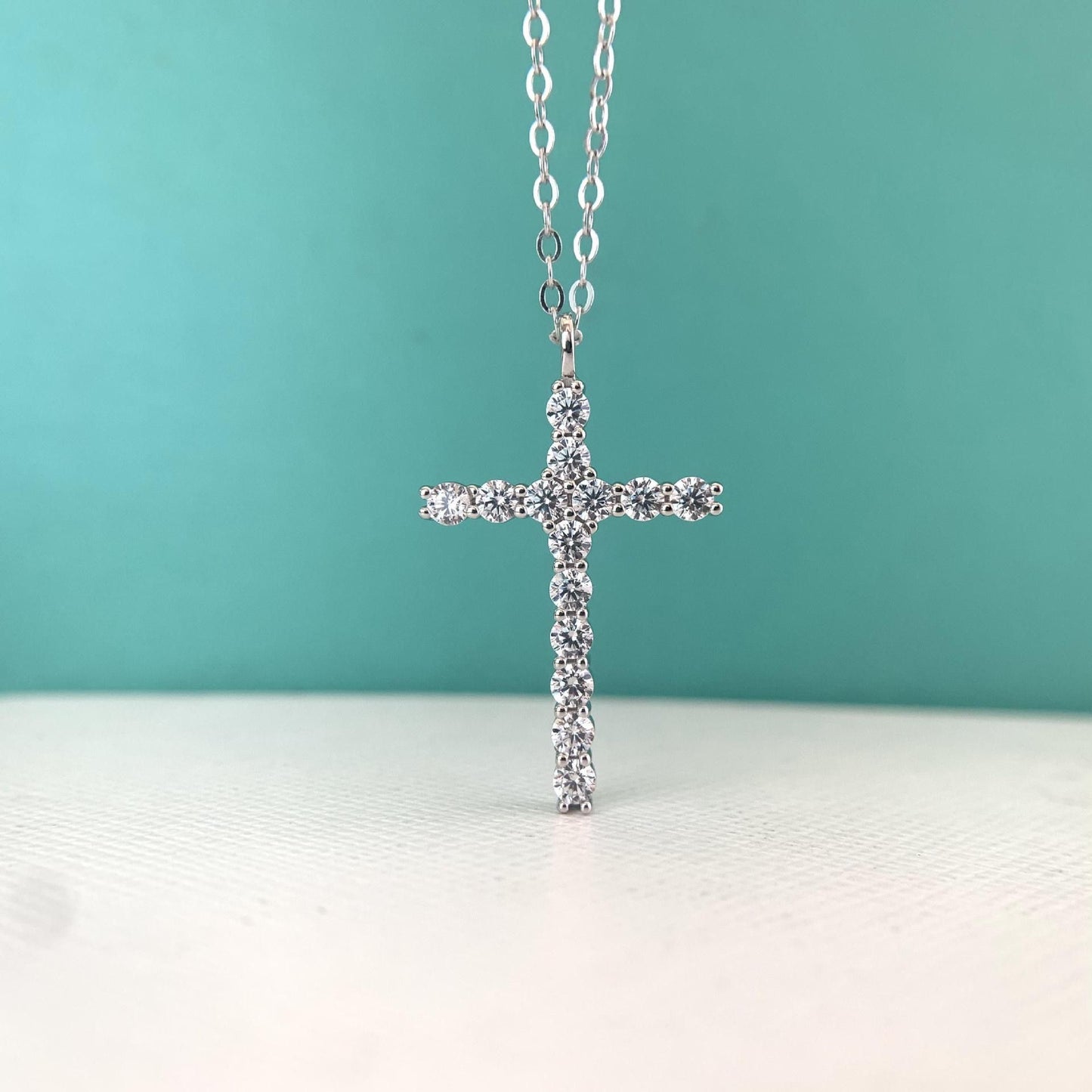 Moissanite Cross Necklace