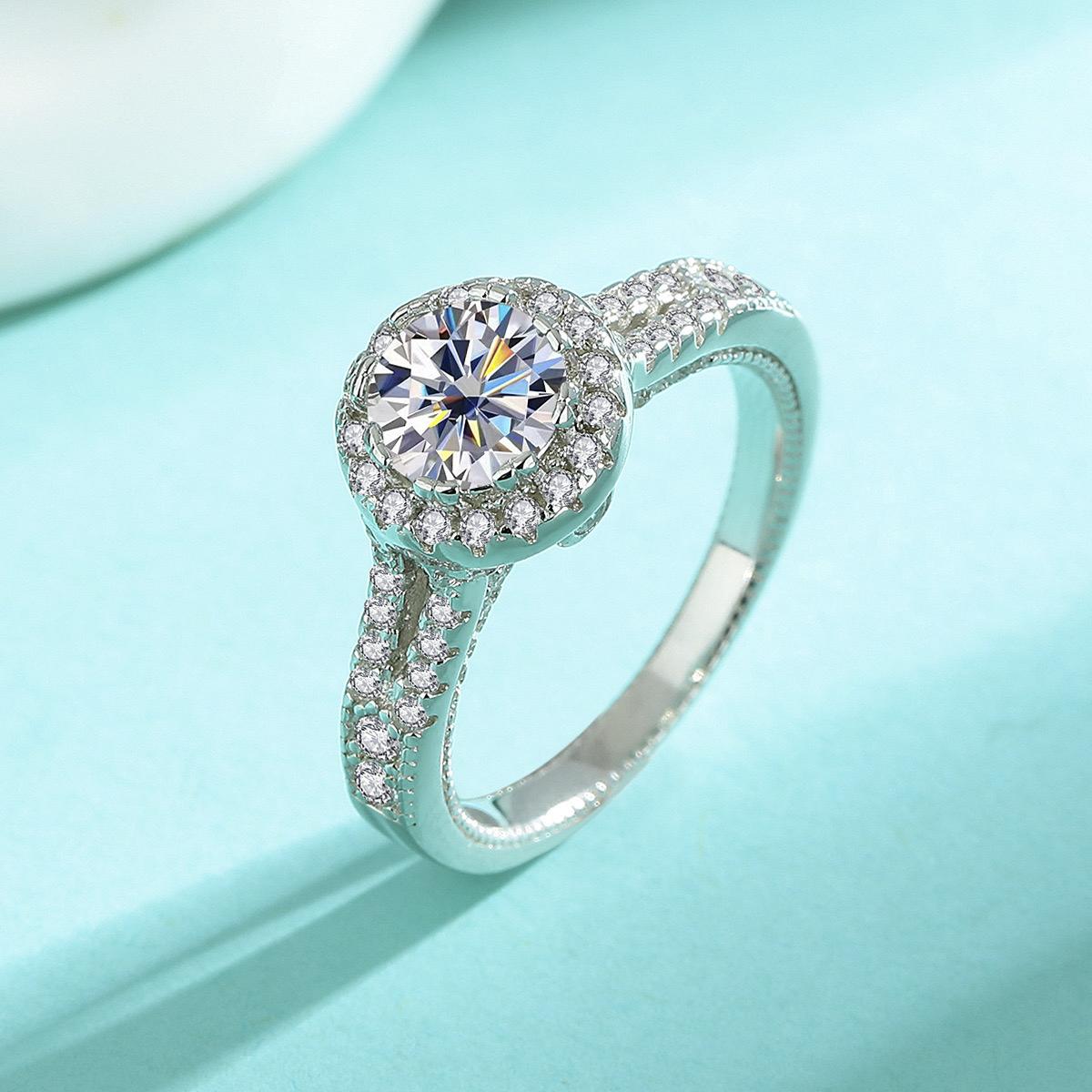 Celestial Halo Moissanite Ring