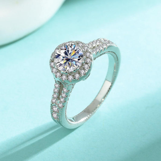 Celestial Halo Moissanite Ring